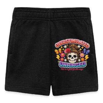 Overstimulated Unhinged Skull Flora - Baby Shorts - Schwarz - Vorne