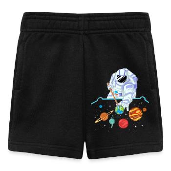 T-shirt de billard spatial des astronautes - Short Bébé - noir - Devant