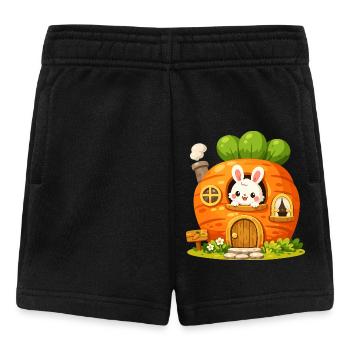 Karottenhaus mit Häschen - Baby Shorts - Schwarz - Vorne