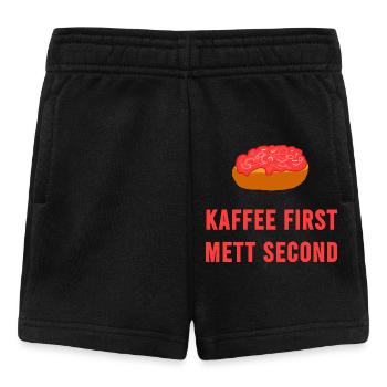 Café d’abord Mett ensuite Petit-déjeuner Mettbrötchen - Short Bébé - noir - Devant