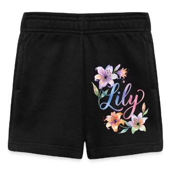 Fleurs aquarelles de lys - Short Bébé - noir - Devant