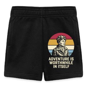 Amelia Earhart Das Abenteuer ist lohnenswert - Baby Shorts - Schwarz - Vorne