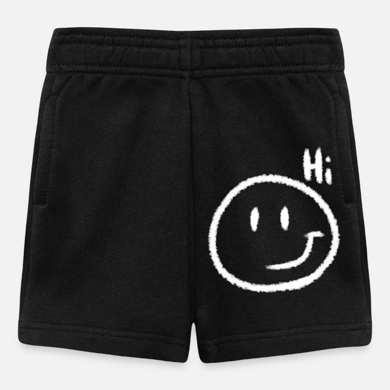 Hi Smile & Text | Chalk look - Baby Shorts - black