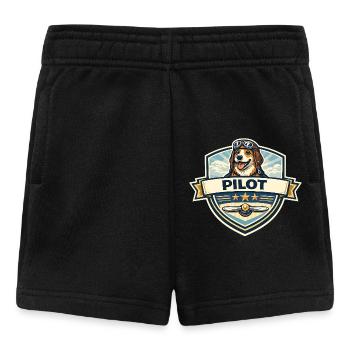 Hundepilot Abzeichen Cartoon - Baby Shorts - Schwarz - Vorne