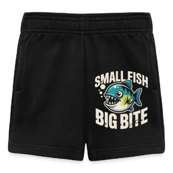 Kleiner Fisch, großer Biss | Piranha Humor - Baby Shorts - Schwarz - Vorne