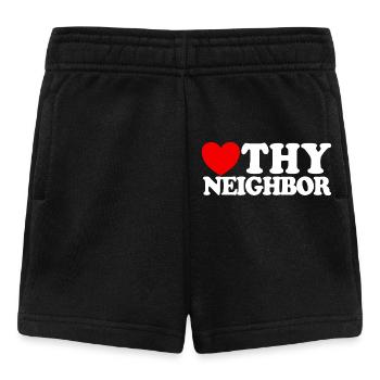 Liebe deinen Nächsten – Christlicher Glaube –Jesus - Baby Shorts - Schwarz - Vorne