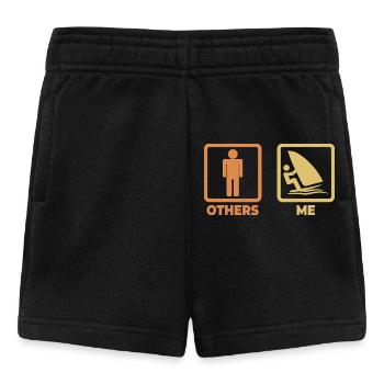 Funny Windsurfer Stick Figure - Baby Shorts - black - Front