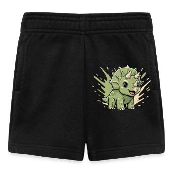 Kleiner Dino Triceratops - Baby Shorts - Schwarz - Vorne