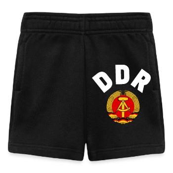 Retro DDR Fußball Shirt, Ostalgie Fan Design - Baby Shorts - Schwarz - Vorne