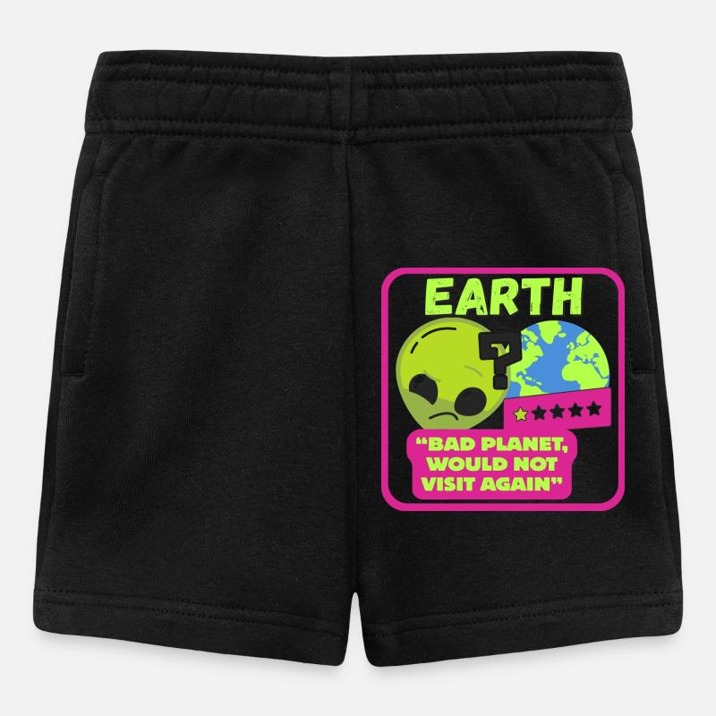 TERRE - « Mauvaise planète, ne reviendra pas » - Short Bébé - noir