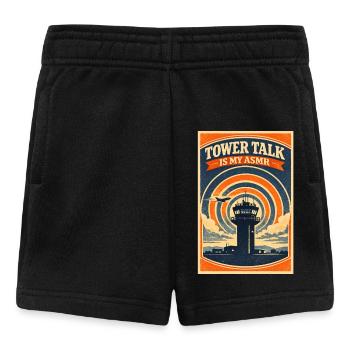 Pure tower radio | Plane Spotter Aviation - Baby Shorts - black - Front