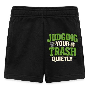 Leises Urteilen | Müllabfuhr Spruch Humor - Baby Shorts - Schwarz - Vorne