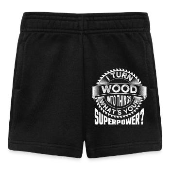 Je transforme le bois en objets d’humour sur le travail du bois - Short Bébé - noir - Devant