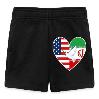 USA Iran Colombe de l’amour de la paix - Short Bébé - noir - Devant