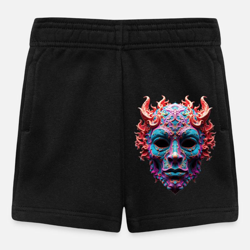 Masque orné de Démon de Feu - Short Bébé - noir