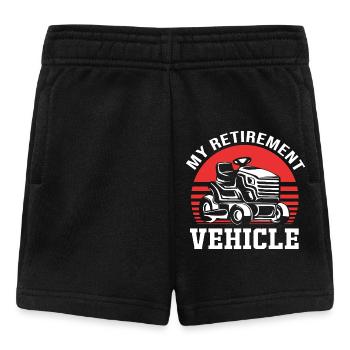 Rasen (Wiese) Rasenmäher - Baby Shorts - Schwarz - Vorne