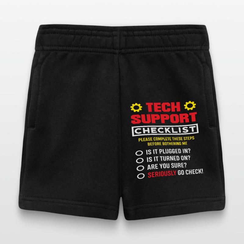 Tech Support Checklist Plug in IT Admin Baby Shorts