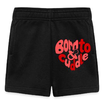 Born to cuddle - Geboren zum Kuscheln Herz - Baby Shorts - black - Front