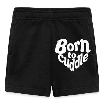 Born to cuddle - Zum Kuschel geboren Typography - Baby Shorts - black - Front
