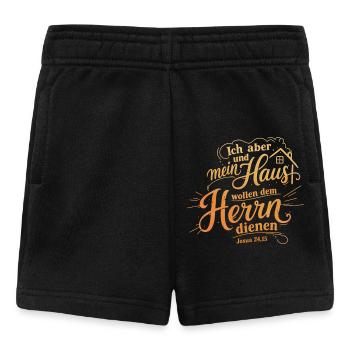 Bibelvers Lettering Design: Ich aber und mein Haus - Baby Shorts - Schwarz - Vorne