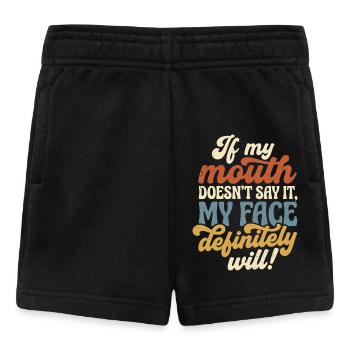 Wenn Worte schweigen, spricht mein Gesicht - Baby Shorts - Schwarz - Vorne
