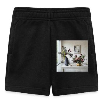 Geometrische Blüten Vasen - Modern Art - Baby Shorts - Schwarz - Vorne