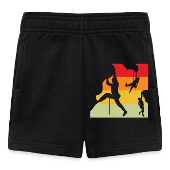 Retro Sonnenuntergang Kletterer Silhouetten - Baby Shorts - Schwarz - Vorne
