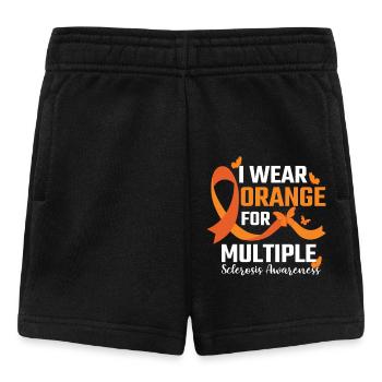 Multiple Sclerosis Orange Ribbon MS Awareness - Baby Shorts - black - Front
