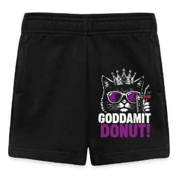 Königskater mit Donut & Limo - Baby Shorts - Schwarz - Vorne