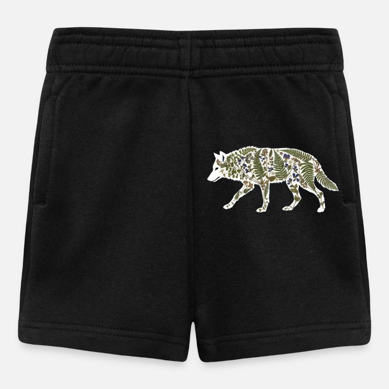 wolf-botanical - Baby Shorts - Schwarz