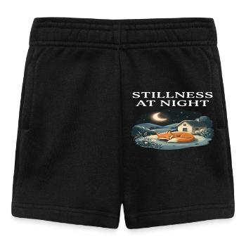Stille bei Nacht Fuchs-Tier-Cottagecore-Farm - Baby Shorts - Schwarz - Vorne