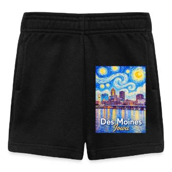 Des Moines Iowa Starry Night - Baby Shorts - black - Front
