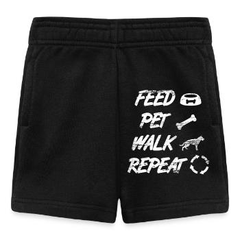 Feed Pet Walk Repeat - Baby Shorts - Schwarz - Vorne