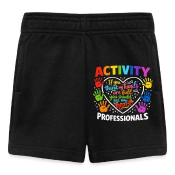 Cœurs des professionnels de l’activité Empreintes colorées de mains de la - Short Bébé - noir - Devant