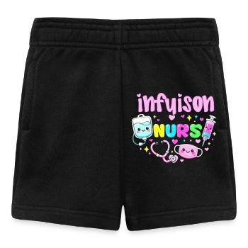 Nurse in Infusion Kawaii Caregiver Gift - Baby Shorts - black - Front
