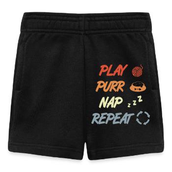 Play Purr Sleep Repeat - Baby Shorts - black - Front