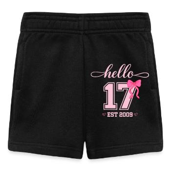 Bonjour 17 Est 2009 Girl Birthday Design - Short Bébé - noir - Devant