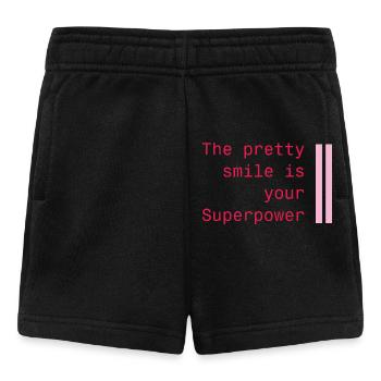Lächeln als Superkraft - Baby Shorts - Schwarz - Vorne