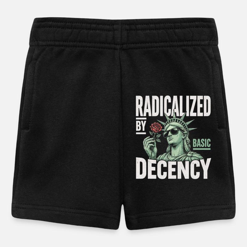 Radicalized by Decency Statue - Baby Shorts - black