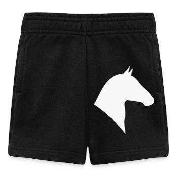 Silhouette de tête de cheval minimale - Short Bébé - noir - Devant