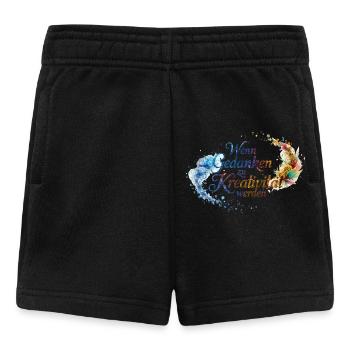 Wenn Gedanken zu Kreativität werden - Schriftzug - Baby Shorts - Schwarz - Vorne