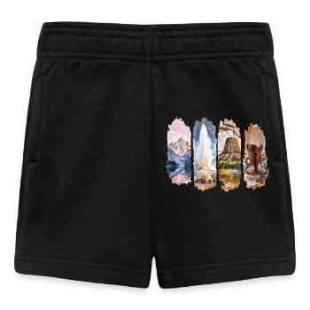 Wyoming Travel – Yellowstone & Wild West - Baby Shorts - black - Front
