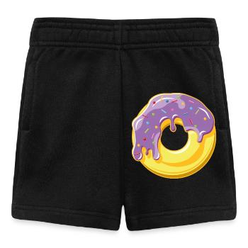 Donut avec glaçage violet et vermicelles colorées - Short Bébé - noir - Devant