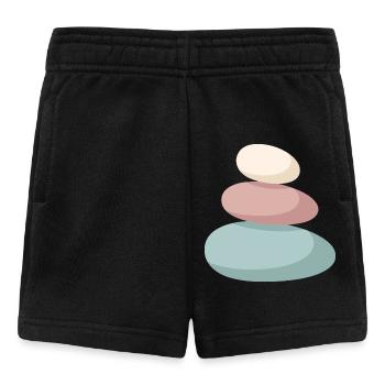 Pastell Stein-Stapel - Baby Shorts - Schwarz - Vorne