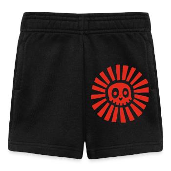 Red Sunny Skull - Baby Shorts - black - Front