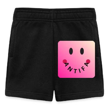 Friendly Antifa Pink | Gradient Smile Typo - Baby Shorts - Schwarz - Vorne