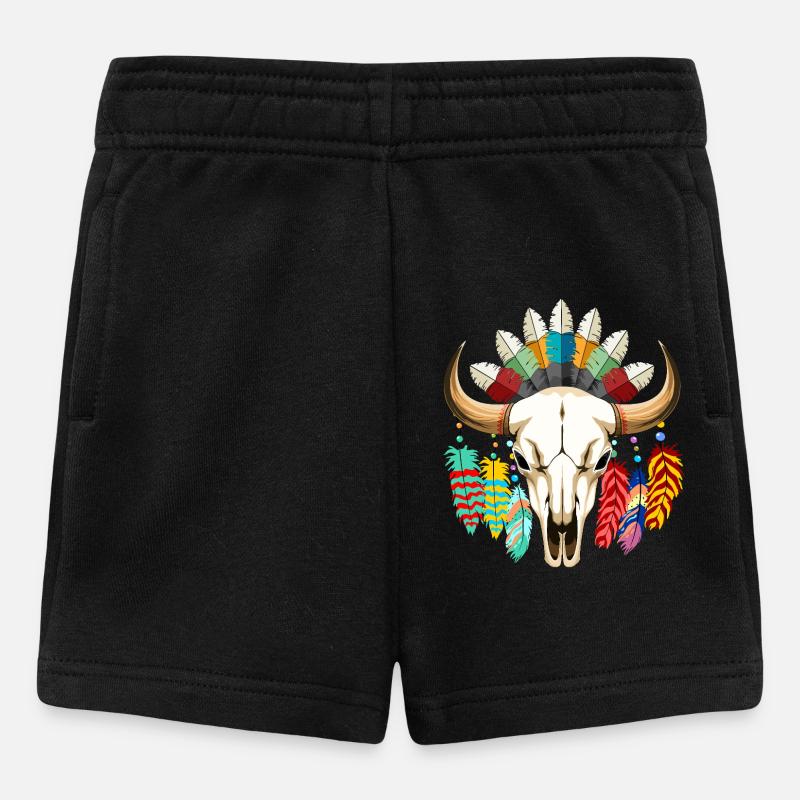 Art amérindien de Buffalo Skull - Short Bébé - noir