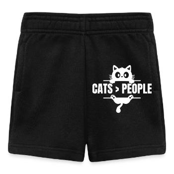 Katzen > Menschen - Baby Shorts - Schwarz - Vorne