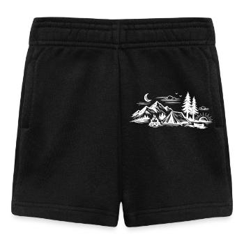 Camping Zelt - Baby Shorts - Schwarz - Vorne