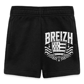 Blason Breton Breizh Héritage Celtique Vintage - Short Bébé - noir - Devant